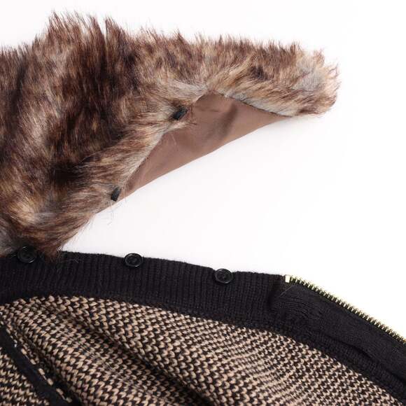 New Anne Klein Detachable Faux Fur-Trimmed Zip-Up sweater Poncho $159 2X/3X - Picture 7 of 12